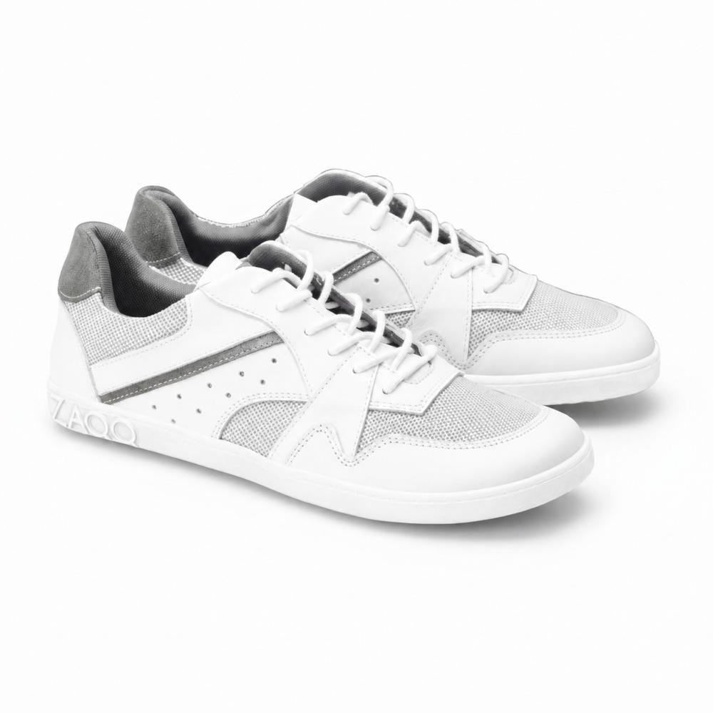 zapatillas blancas descalzas para el tiempo libre de cuero y malla