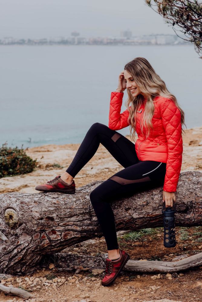 HIQE bajo camello vegano rojo impermeable